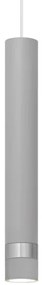 Lampadario LED a sospensione con filo TUBA 1xGU10/4,8W/230V grigio/cromo lucido