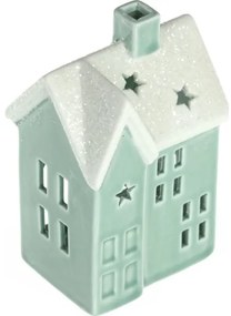 Retlux - Casetta per candele in porcellana 11,1 cm menta