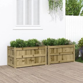 Fioriere Da Giardino 2 Pz İn Legno Di Pino Impregnato /