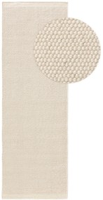 benuta Pure Tappeto passatoia in lana Rocco Bianco 80x250 cm - Tappeto fibra naturale