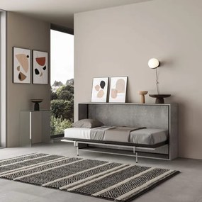 Letto a scomparsa orizzontale - KANDO singolo Cemento