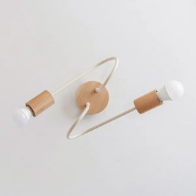 Plafoniera a montaggio rasato OXFORD 2xE27/15W/230V pino/crema