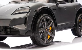 Macchina Elettrica per Bambini Porsche Taycan Turbo S 12V con Telecomando Bluetooth Luci LED e Tappetini Nero...