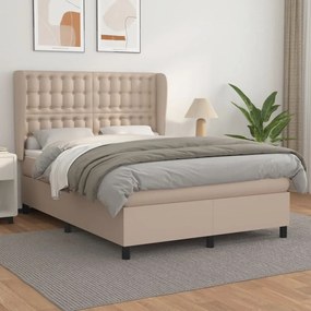 Giroletto A Molle Con Materasso Cappuccino 140x190cm Similpelle /
