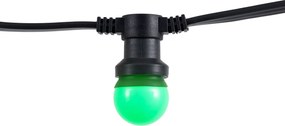 Catena luminosa nera collegabile 10m con spina, 20 luci E27, IP64 - LUBBER