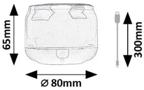 Rabalux 76110 - Lampada da tavolo RGB con altoparlante RADELIA RGB/3W/3,7V 500mA