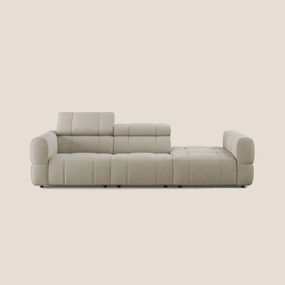 Giotto Divano con terminale e opzione relax elettrico in microfibra effetto velluto impermeabile T09