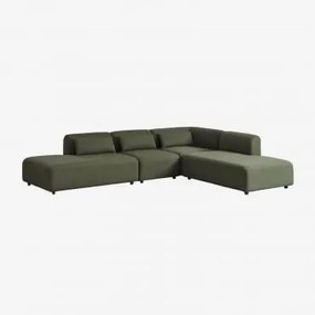 Divano Modulare Angolare Fogler In 4 Pezzi Con Doppia Chaise Lounge Ciniglia Verde Salvia - Sklum