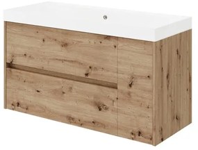 Mobile sottolavabo e lavabo Portofino per vasca centrale rovere oro in mdf L 100 x H 51 x P 40 cm, 1 anta 2 cassetti