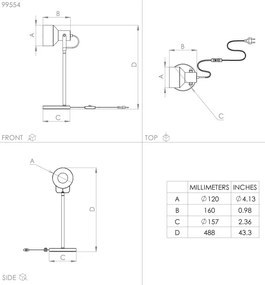 Eglo 99554 - Lampada da tavolo CASIBARE 1xE27/28W/230V
