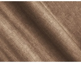 Divano angolare marrone chiaro allungabile/con contenitore (con penisola a destra/con chaise lounge) con rivestimento in velluto Linz – Cosmopolitan Design