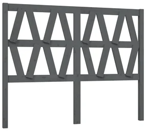 Testiera per letto grigia 146x4x100cm in legno massello di pino