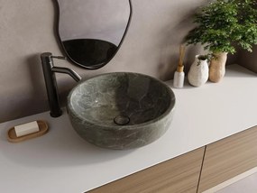 Lavabo da appoggio di marmo Colore Nero D40 cm - LAVINO