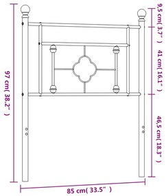 Testiera in Metallo Bianco 80 cm