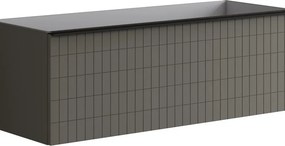 Mobile da bagno sospeso sotto lavabo L 120 x H 40 x P 45.5 cm grigio laccato, 2 cassetti Pixel grid