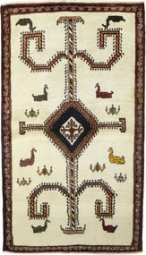 Gabbeh Tappeto 100x180 Beige (Iran) Annodato A Mano