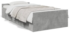 Giroletto cassetti grigio cemento 90x200 cm legno multistrato