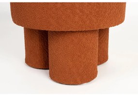 Poggiapiedi color mattone con rivestimento in bouclé Marcos – White Label