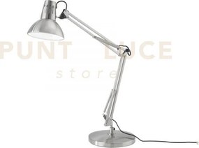 Lampada da scrivania artifex nickel 1 luce attacco e27 23x23x73,8cm...