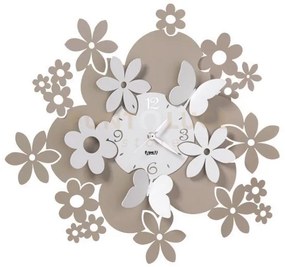 Orologio da parete con fiori daisy sabbia e bianco marmo in ferro 4...