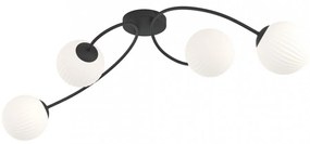 Lampada da soffitto in acciaio e vetro VIBRA 4 da interno 4xE14 Colore del corpo Nero e Bianco