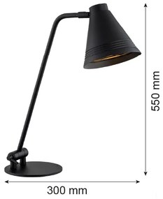 Argon 8002 - Lampada da tavolo AVALONE 1xE27/15W/230V nero