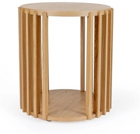 Tavolino in legno di quercia , ø 53 cm Drum - Woodman