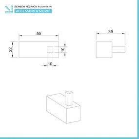 Set accessori a muro 5 pezzi in acciaio cromato e viti incluse Unica