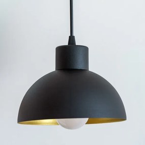 Lampadario a sospensione VESPER 1xE27/15W/230 Ø 18 cm nero/oro