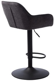 Sgabello da bar grigio scuro imbottito con altezza regolabile/con braccioli (altezza della seduta 65 cm) Nolan – Unique Furniture