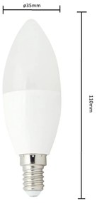 Lampada LED E14 85W a Candela 100lm/W - 50pz Colore Bianco Freddo 6.000K