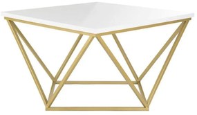 Tavolino CURVO 62x62 cm oro/bianco