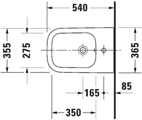 Bidet Sospeso Monoforo con fissaggi Bianco Happy D2 2258150000 Duravit