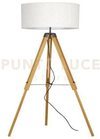 Piantana studios in legno rovere con base cavallettoparalume in tes...