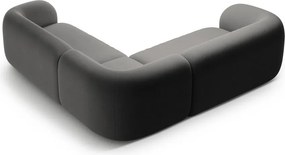 Divano angolare grigio scuro con rivestimento in velluto Kate – Micadoni