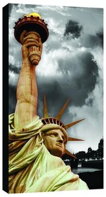 Stampa su tela Statue of Liberty grey sky, multicolore 190 x 90 cm