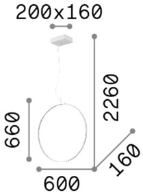 Sospensione Moderna Circus Metallo Nero Led 33W 3000K