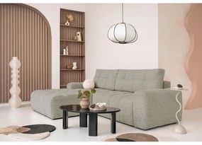 Divano angolare componibile marrone chiaro allungabile/con contenitore (con penisola a sinistra) Lulu – Miuform