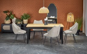 Tavolo allungabile Edmondo in rovere naturale/nero - L160-240 cm