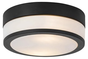Plafoniera da esterno moderna nera 23 cm IP44 - Flavi