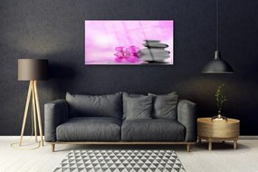 Quadro acrilico Fiore d'arte rosa 100x50 cm
