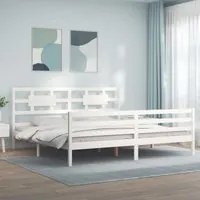 Giroletto Testiera Bianco Super King Size in Legno Massellocod mxl 129145