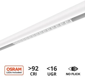 Faro LED Lineare 18W Magnetico 32cm CRI92, UGR16, Bianco 48V Colore  Bianco Naturale 4.000K