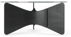 Tavolino rotondo nero con piano in vetro 87x87 cm Madera - Umbra