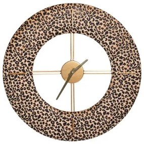 Orologio da Parete 48 x 3,5 x 48 cm Tessuto Sintetico Metallo Leopardo