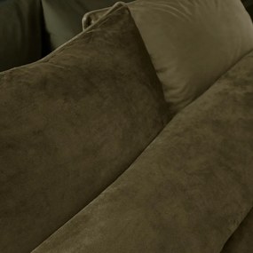 Biancheria da letto singola in velluto kaki 135x200 cm Kingsley - Catherine Lansfield