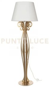 Lampada da terra di design circeo oro paralume avorio in ferro e li...