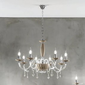 Lampadario a sospensione CECILIA in cristallo 8 luci D85 cm TORTORA