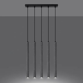 Sollux SL.1274 - Lampadario a sospensione con filo PASTELO 5xG9/8W/230V calcestruzzo