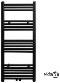 vidaXL Radiatore Centrale Portasciugamano Dritto Nero 500 x 1160 mm